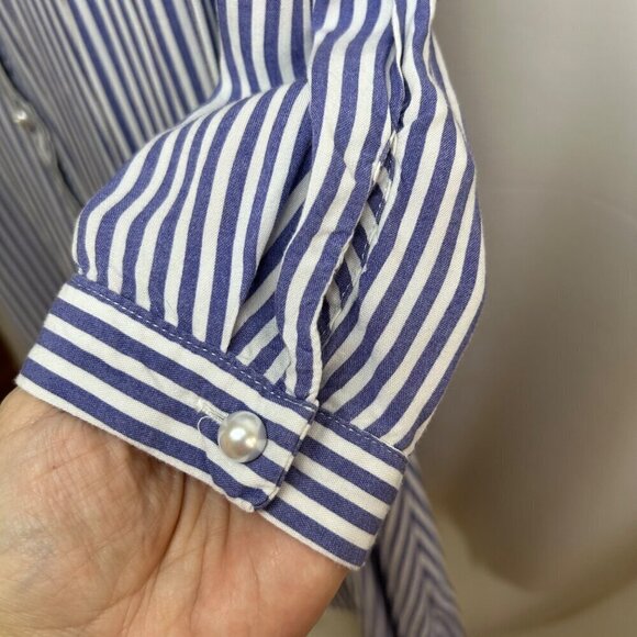 MSK Size XL Striped Blue and White Dress Coverup Beach Resortwear Holiday - Picture 6 of 13